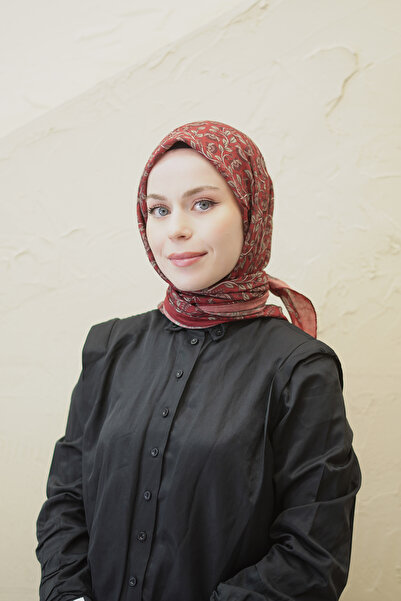 efdal şal eşarp Tile Pattern Organic Cotton Crush Scarf