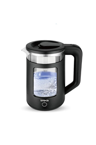 TEFONER Transparent Electric Kettle – 2L Capacity – 1500W – 360° Cordless Bas...