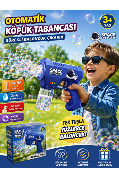 TRUST STORE Space Exploration Pilli Baloncuk Tabancası Otomatik Köpük Çıkaran...