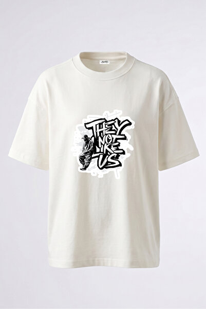 Anetos Hip Hop Graffiti Design Back Printed Cotton White Oversize T-Shirt