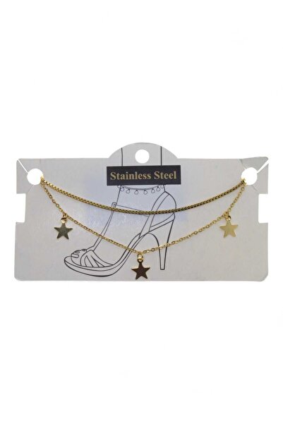 OGHAMAY Gold Color Elevator Sf 3 Star Steel Anklet - 3453