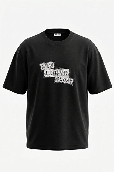 Anetos Μπλουζάκι New Found Glory με στάμπα στην πλάτη, βαμβακερό μαύρο oversize