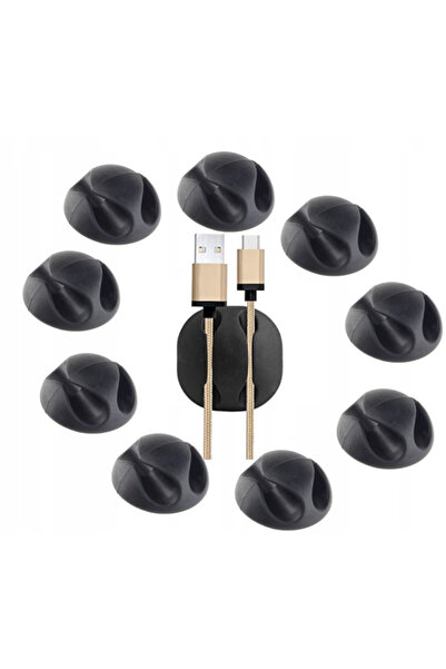 Mardil Organizator de cabluri pentru 2 cabluri, Pachet de 10, Negru, gestiona...