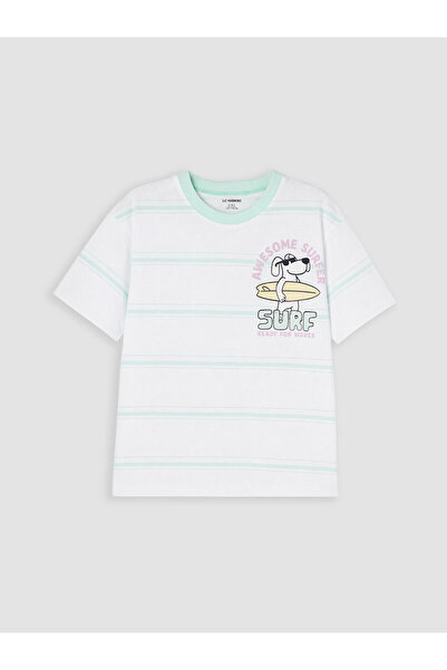LC Waikiki New Season Lcw Kids White Printed Boys' T-Shirt Set