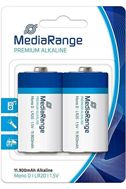 MediaRange Pachet de 2 Baterii Alcaline D Premium 1.5V Cod: MRBAT109