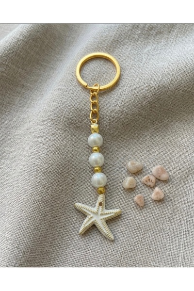 VESPERASTOREE Sea Star Pearl Keychain Gift Henna Wedding Engagement Marriage Bride Promise (15 Pieces)