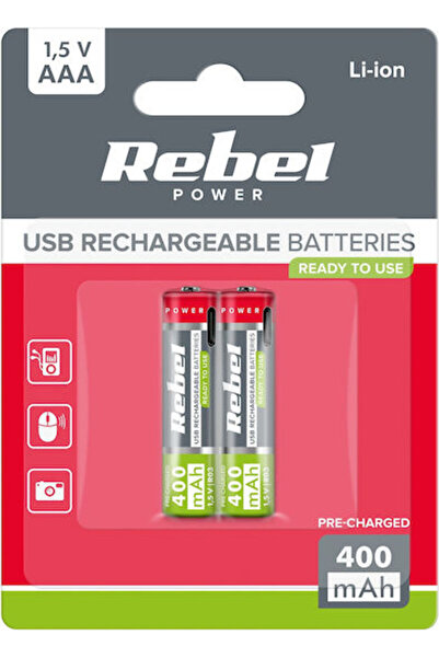 OEM Επαναφορτιζόμενες Μπαταρίες AAA Li-ion 400mAh 1.5V 2 τεμάχια