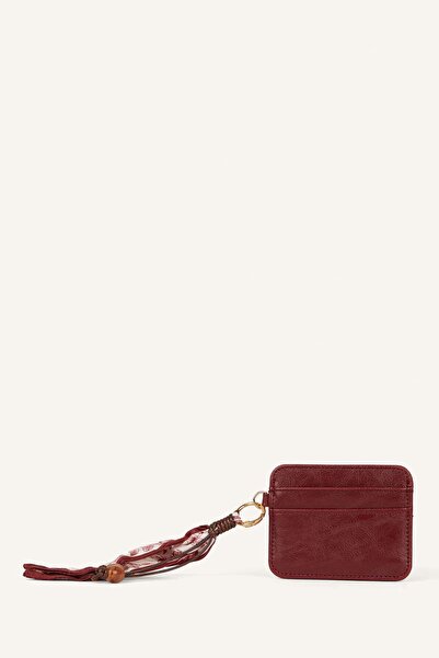 DeFacto Women's Faux Leather Claret Red Card Holder I2529Axns