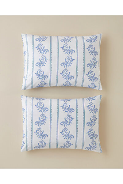 English Home Allure Kolay Ütülenir 2'li Yastık Kılıfı 50x70 cm Mavi