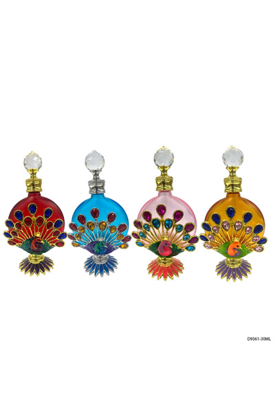 NUJET 4 قطع زجاجة عطر كريستالية للزيوت العطرية سعة 30 مل D9361