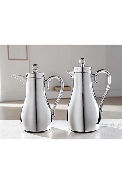 sahal aloula Trumus Silver Color 12 Hour Heat Retention 1 Liter Set +Safe Sha...