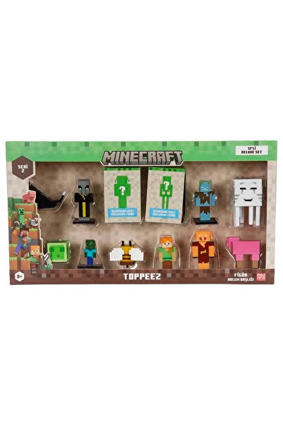 MINECRAFT 3D Toppeez Deluxe 12’li Figür Seti S2 - Pembe Sheep'Li Set