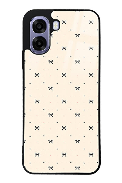 Spoyi Oppo A6T Bej Coquette Pattern Tasarımlı Glossy Telefon Kılıfı
