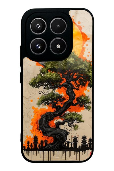 Spoyi Xiaomi 17 Glossy Phone Case with Pagoda Silhouette Design