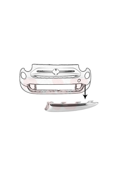 RapidAuto Bandou bara Fiat 500, 07.2015-, fata, Stanga, LOUNGE, crom