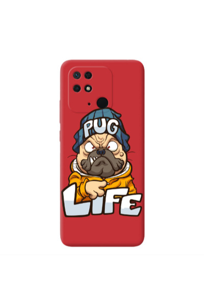 Other Xiaomi Redmi 10C Pug Life 2 Red Colored Silicone TPU Θήκη