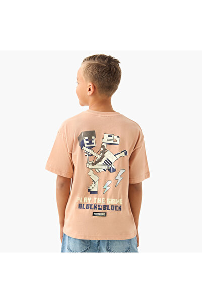 MINECRAFT Crew Neck Short Sleeves T-shirt with Graphic Print