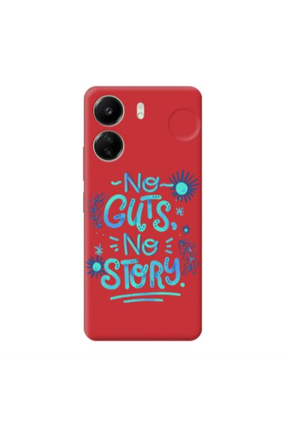 Other Xiaomi Redmi 13C No guts no story Red Colored Silicone TPU Θήκη