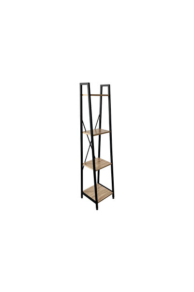 Target Home Βιβλιοθήκη Ifestos-34 4 ράφια μαύρο-Sonoma 34x32,5x148εκ. μεταλλι...