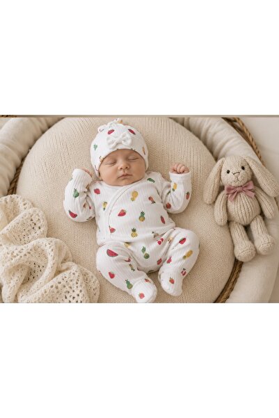 GHAND Newborn 0-3 Months Hospital Release Baby Set 3 Piece Baby Girl Bodysuit...