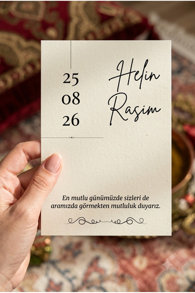 baskıbull Düğün & Nişan Özel Gün Davetiyesi | Hediyelik Kartı | 20 adet | 9x1...