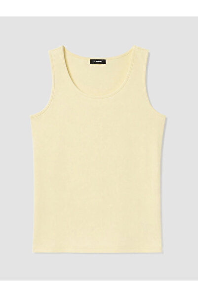 LC Waikiki Yellow Plus Size U-Neck Women's Undershirt