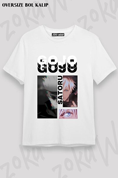 ZOKAWEAR تي شيرت مطبوع للجنسين من نوع Jujutsu Kaisen Gojo Satoru v8