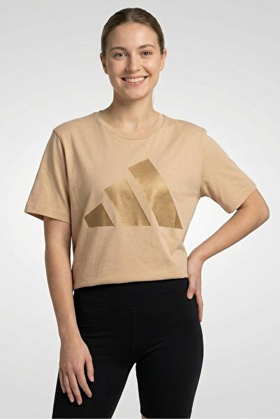adidas Men Sportswear Fit Short Sleeve Outdoor T-Shirt, Tan