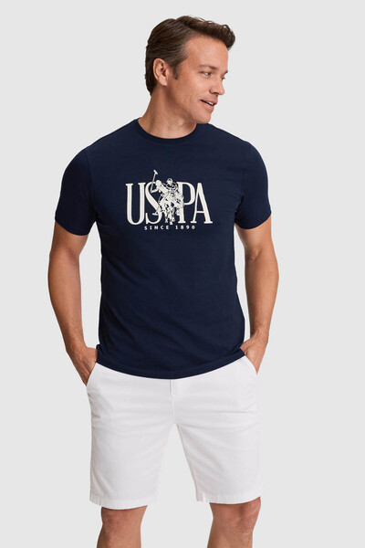 U.S. Polo Assn. تي شيرت رجالي باللون الأزرق الداكن من جلويرت PU-10369