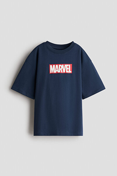 H&M Baskılı Oversize Tişört