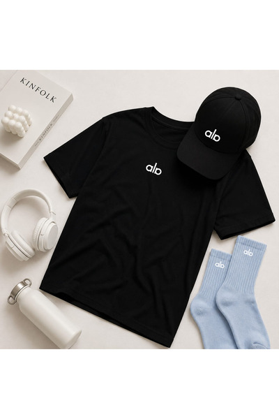 ZAVIXO Women's Logo Printed Oversize T-Shirt, Hat, Socks Premium Set of 3