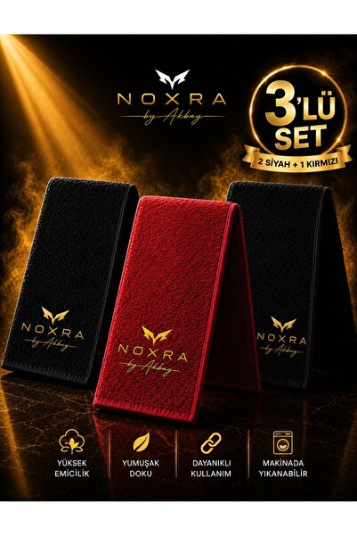 NOXRA 3'lü Spor Havlusu Seti Fitness Gym Antrenman Ter Havlusu Mikrofiber Spo...