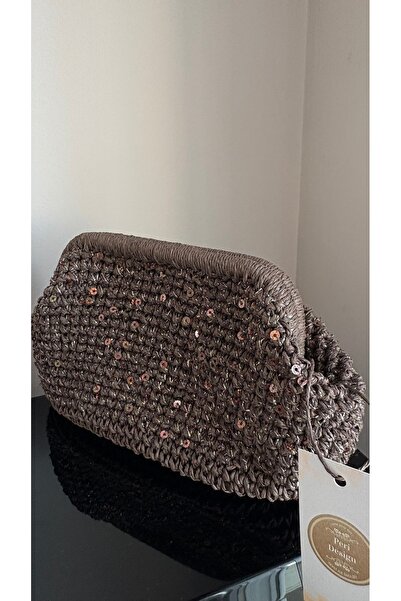 PeriStore Peridesign Kahverengi pullu Portföy Çanta 22cm Aynı Gün Kargoda