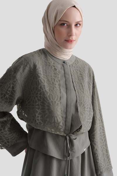 Armine Patterned Modal Content Set in Light Khaki
