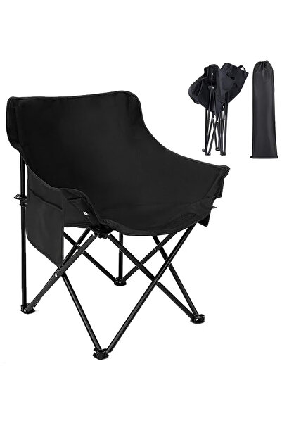 GGEROU Folding Moon Chair, Portable Lightweight Camping Chair with Side Pocke...