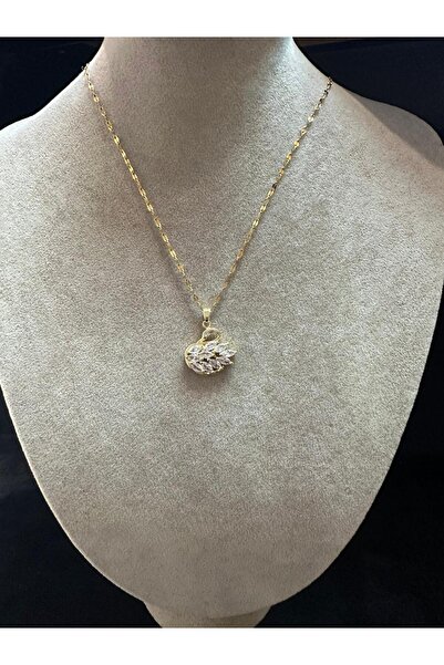 Çelik Zircon Stone Swan Pendant