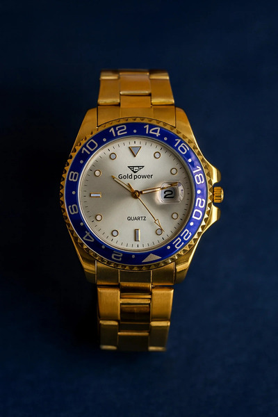 Goldpower Top Quality Steel Men's Wristwatch 3Atm Water Resistant (with Rotat...