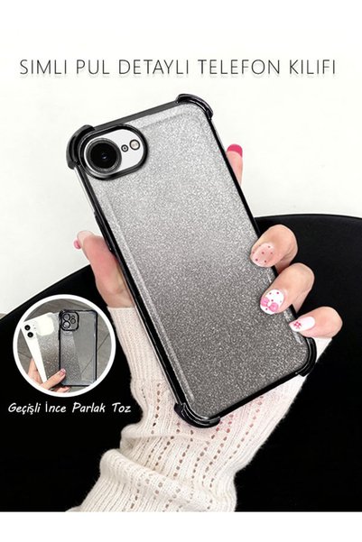 Hontinga iPhone 17E Compatible Glitter Powder Case Anti-Fall Silicone Phone Case