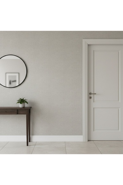 KMS HOME Açık Gri Kendinden Desenli Hafif Kabartmalı Duvar Kağıdı (en:53 cm u...