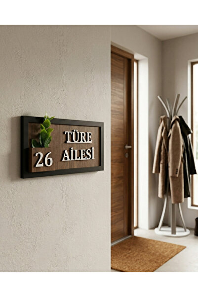 MiwoHome Kişiye Özel Ahşap Kapı İsimliği – 10x20 cm MDF Dekoratif Kapı Tabelası