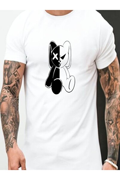 COZYWEAR Black and White Character Printed Men's T-Shirt