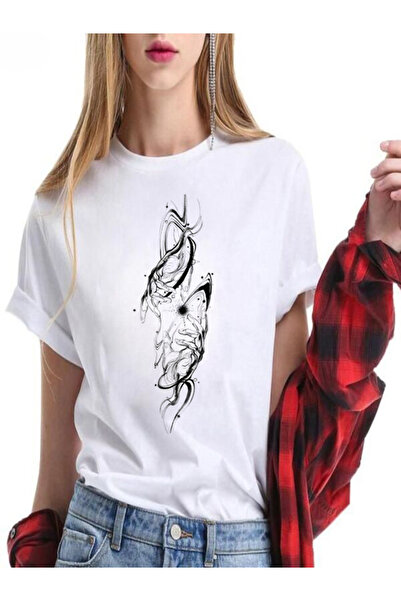 COZYWEAR Artistic Printed White Oversize T-Shirt
