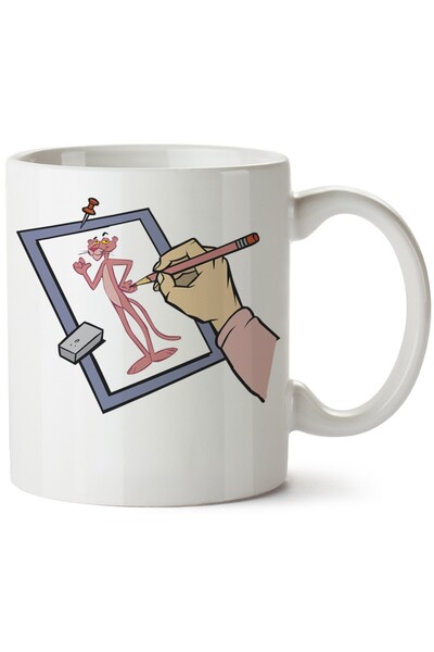 ET ERTAPASSAGE original creative designs Pink Panther Printed Porcelain Mug, ...