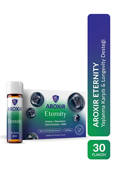 Aroxir Eternity Yaşlanma Karşıtı ve Longevity Desteği Resveratrol, Aronya, Üz...