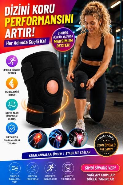 TUMKE Medical Diz Korsesi Patella Menisküs Destekli Çapraz Bağ Ağrısı İçin Ayarlanabilir Sporcu Dizlik