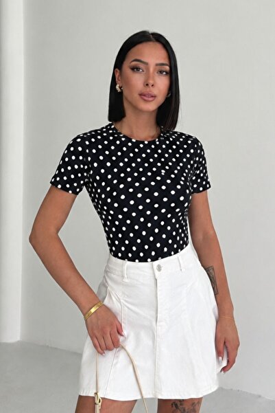 Lunamiratto Polka Dot Women's Short Sleeve Body Slim Body Short Sleeve Polka ...