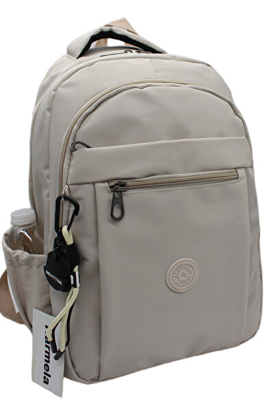 Harmela Daily Backpack Unisex Water-Resistant Beige Color School Bag 2300