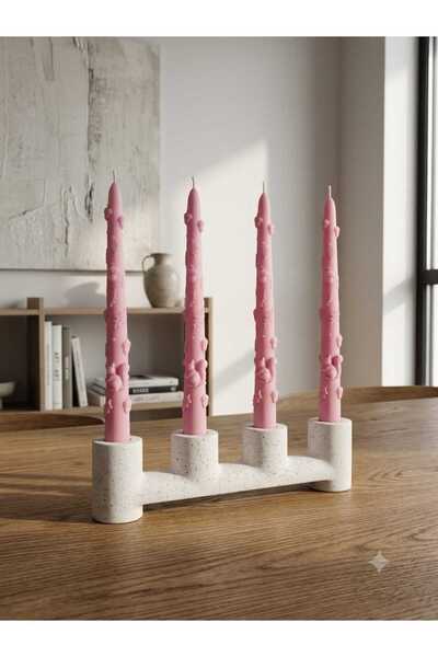 SCA CANDLE Dekoratif mum şamdanlık Mum sonbahar model pemve renk 2 parça