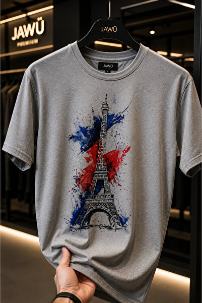 JAWÜ STYLE EYFEL Βαμβακερό T-shirt με στάμπα Oversize για την καλοκαιρινή σεζ...