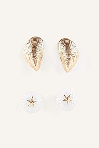 DeFacto Women's 2-Piece Sea-Themed Earrings H7420Axns